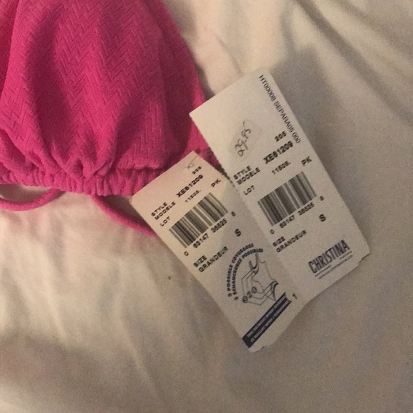 Christina pink bikini size small top and small bottoms. - Picture 3 of 5